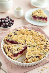 ricotta, berry and streusel tart