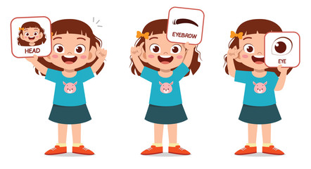 happy cute kid girl body part anatomy