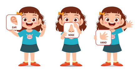happy cute kid girl body part anatomy