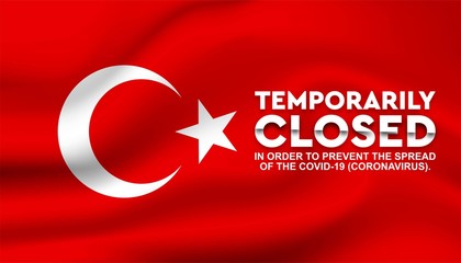 Flag of Turkey temporarily closed background template.
