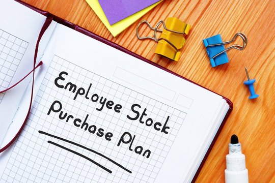 Business Concept About Employee Stock Purchase Plan ESPP With Phrase On The Page.