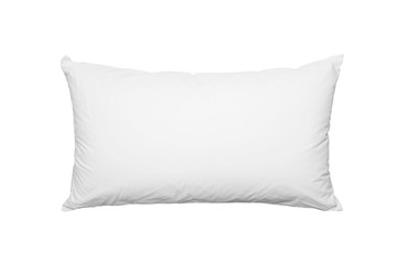 Fototapeta na wymiar New blank soft white pillow isolated on white background.