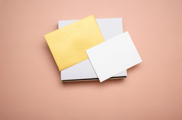 Envelope with a white sheet for text on a light background.