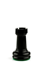 Single black chess piece on white background