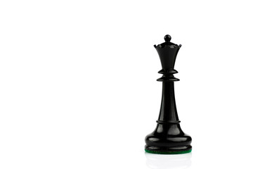 Single black chess piece on white background