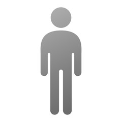Man Icon gray gradient vector. Simple flat symbol. Perfect Black pictogram illustration on white background.