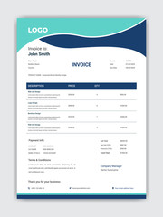 Creative style business invoice design for accountants vector template