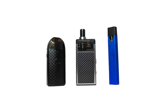 Electric cigarette pod or e cig pod Is a pen style. Easy to carry. Is the choice of quitting smoking. In white background