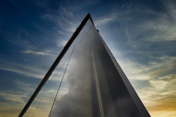 Glass building over the sky