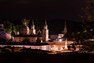 night view of Salzburg