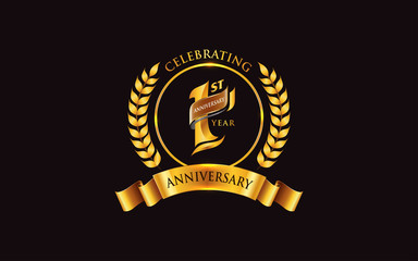 Fototapeta premium 1st years anniversary logo design