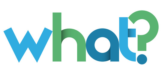 WHAT? blue and green vector geometric type banner