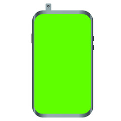 Realistic smartphone mockup with pop-up camera. Cellphone frame with green screen isolated templates. Vector mobile device concept