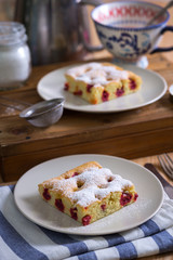 Cherry pie on the table