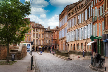 Fototapeta na wymiar Vista panorámica de las calles de Toulouse, Francia.