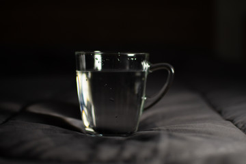 background photo A glass of water with light and shadow abstract beautiful vivid fresh thirsty clean healty refresh colorful color