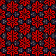 Fototapeta premium seamless pattern with red flowers