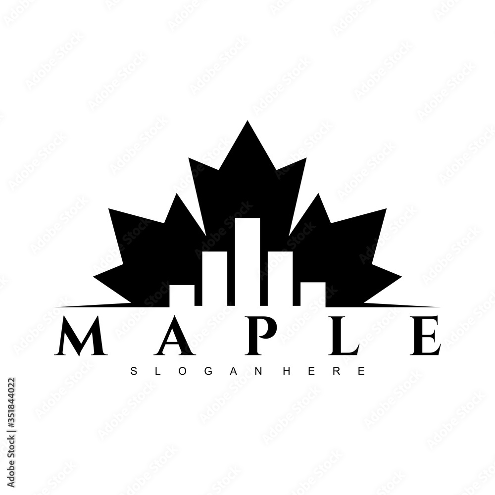 Canvas Prints maple logo design concept vector