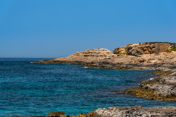 Beautiful wild beach on Malta