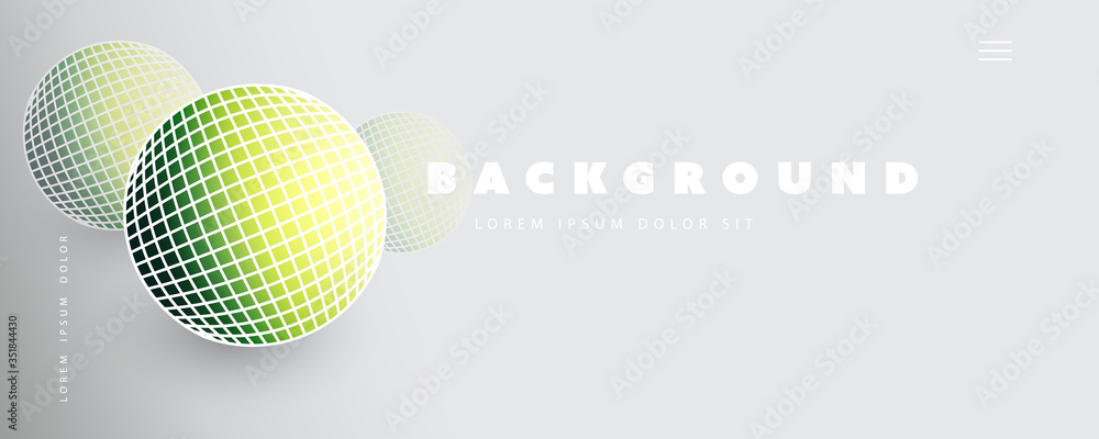 Wall mural abstract minimal geometric pattern background, multi purpose template, spheres, gradient shapes comp