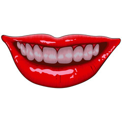 	
Realistic lips female smile illustration