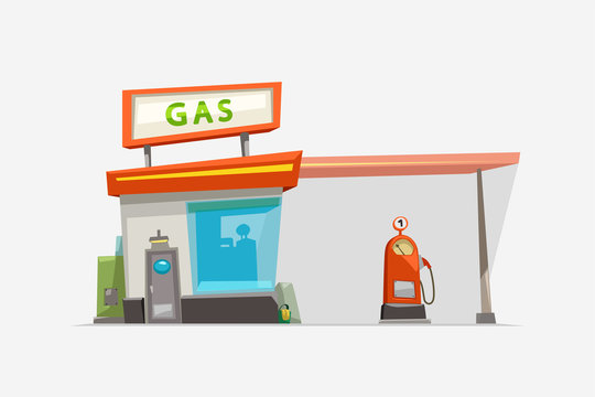 gas station isolated on white