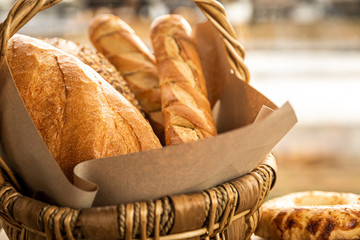 fresh bread in a basket