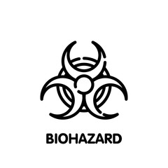 Biohazard outline icon design style illustration on white background
