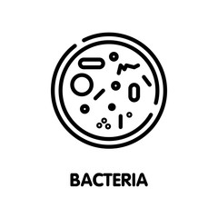 Bacteria virus outline icon design style illustration on white background