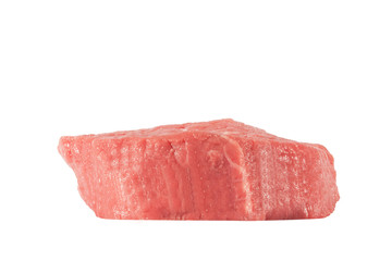 raw beef steak on white background