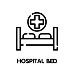 Fototapeta premium Hospital bed outline icon design style illustration on white background