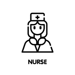 Obraz na płótnie Canvas Nurse outline icon design style illustration on white background