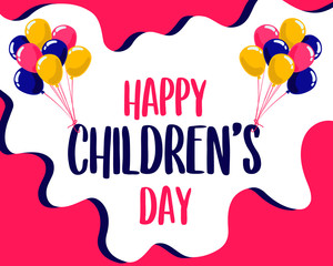Children's Day greeting card colorful vector illustration