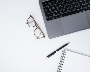 Business desk Top view