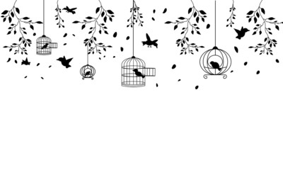 The image of a bird cage is like a birdhouse.