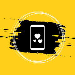 Mobile Love Icon, Heart In Phone Vector Illustration Eps10