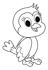 cartoon outline bird