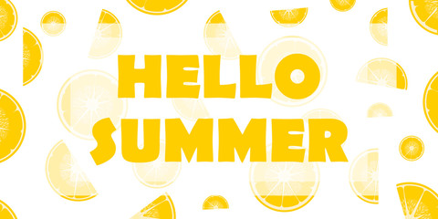 Colorful greeting card HELLO SUMMER vector illustration