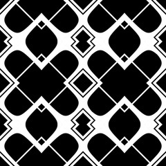 Seamless background. Modern stylish texture with abstract shapes with black and white color.Simple regular graphic design.Repeating geometric pattern. ..