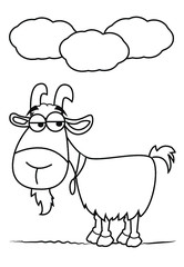 Cute cartoon Black and white illustration