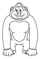 Cute cartoon Black and white illustration