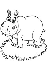 Cute cartoon Black and white illustration