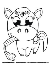 Cute cartoon Black and white illustration