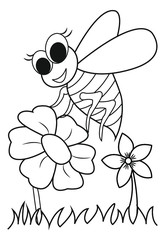 Cute cartoon Black and white illustration