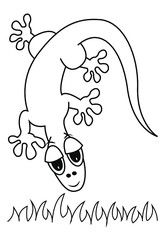 Cute cartoon Black and white illustration