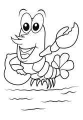 Cute cartoon Black and white illustration