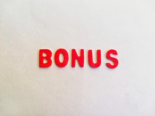 Written bonus on a white background 