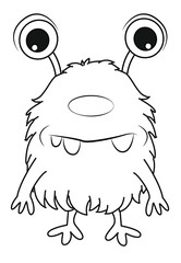 Cute cartoon Black and white illustration