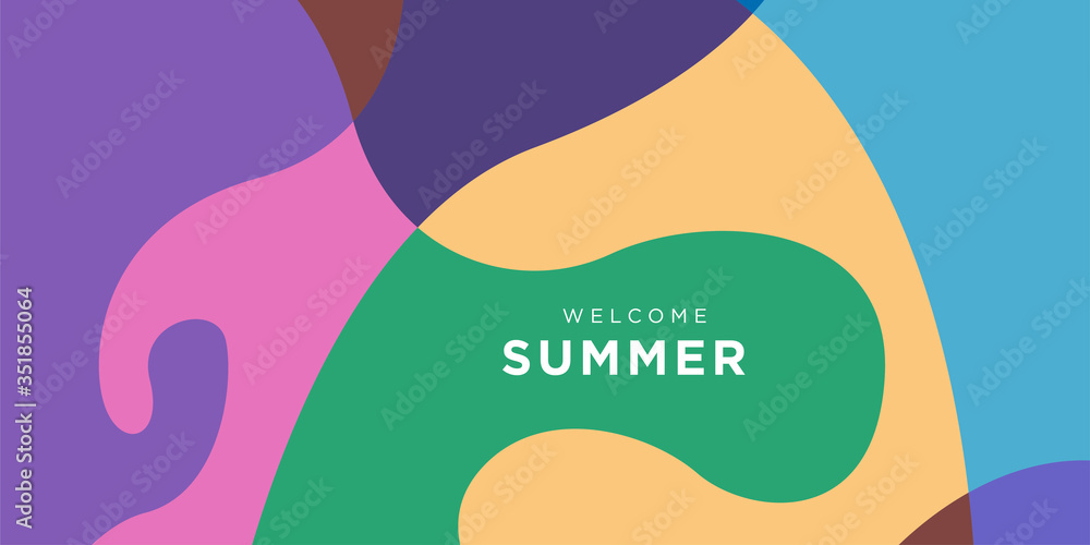 Poster vector colorful liquid and fluid background for summer collection