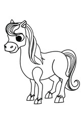 Horse cartoon outline 